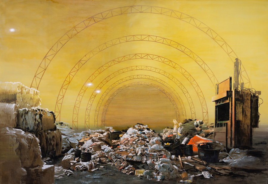 Pavel Otdelnov. Waste Sorting. 2020. oil on canvas. 180x260. Private collection