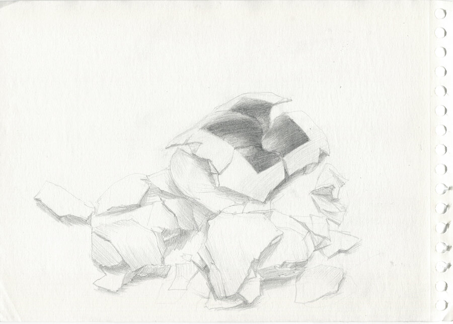 Pavel Otdelnov. Eggshell. 2020. pencil on paper. 20x30
