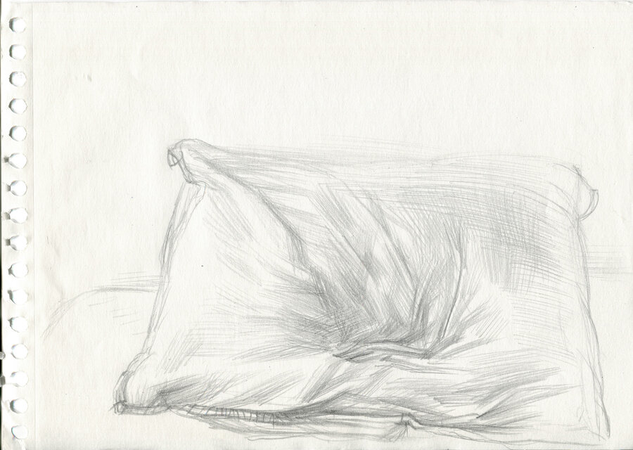 Pavel Otdelnov. Pillow. 2020. pencil on paper. 20x30