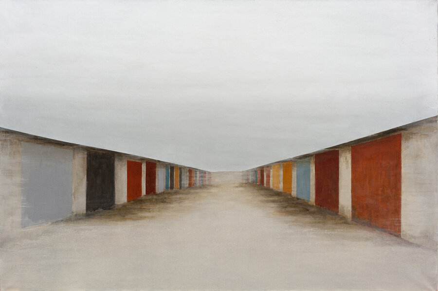 Pavel Otdelnov. Garages. 2020. oil on canvas. 100х150. Private collection