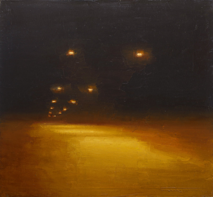 Pavel Otdelnov. Nightlight. 2012. oil on canvas. 103x112
