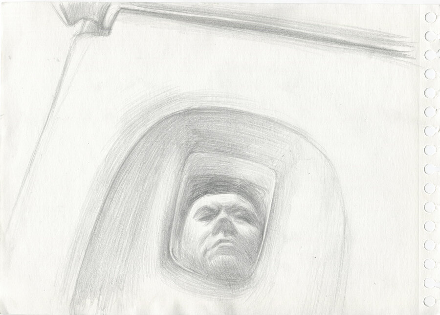 Pavel Otdelnov. Toilet bowl. 2020. pencil on paper. 20x30