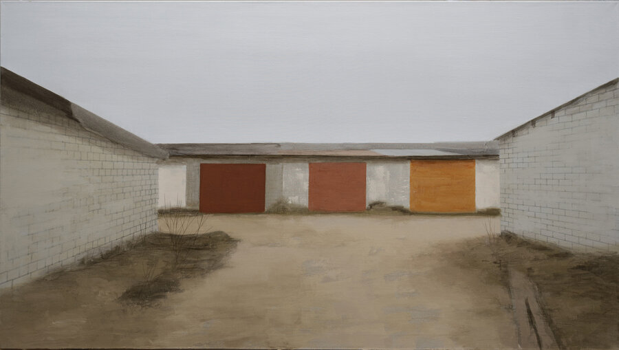 Pavel Otdelnov. Garages. 2020. oil on canvas. 90х160. Private collection